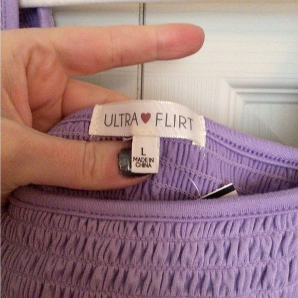 NWT Light Purple Ruffled Crop Tank Top - Picture 5 of 7